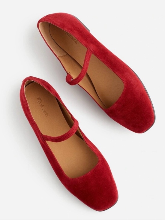 Madewell Shoes - Madewell Greta Mary Jane Ballet Flats in Port Red
